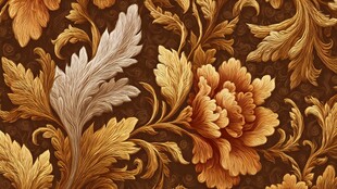 复古奢华花卉纹样壁纸