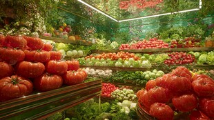 室内果蔬繁茂的生机场景