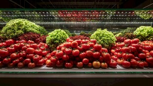 室内种植的多彩新鲜蔬果