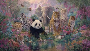 动物齐聚梦幻森林乐园