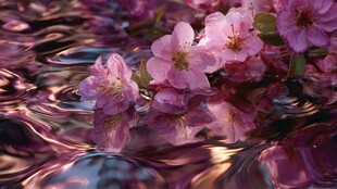 落花入水泛起唯美涟漪