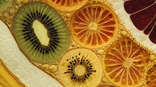 多彩水果切片艺术特写