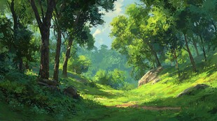 梦幻绿意森林小径