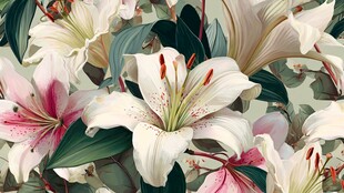 缤纷百合绽放的美丽图景