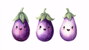 可爱卡通茄子三兄弟