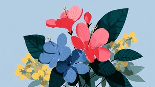 缤纷花卉插画 清新自然美