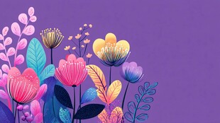 梦幻多彩花卉背景图