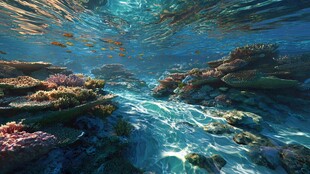海底珊瑚礁的梦幻景致