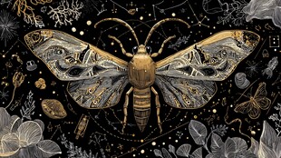 机械风格飞蛾的奇幻图景