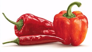 鲜艳红辣椒静物特写