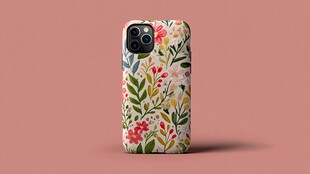 花卉图案手机壳设计展示