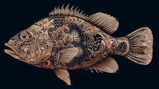 华丽花纹装饰的独特鱼类