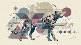 几何风格猎豹插画