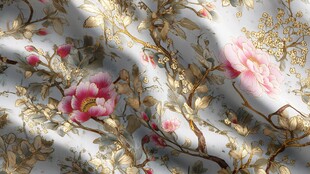 锦缎上的花卉精致图案