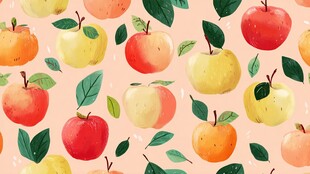 缤纷苹果叶图案背景