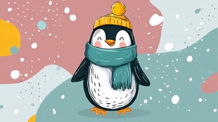 冬日萌趣小企鹅