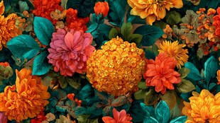 缤纷多彩花卉绽放美景