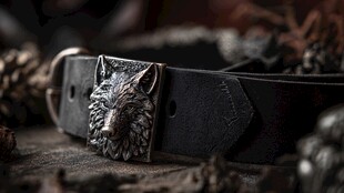 狼头装饰复古风皮带