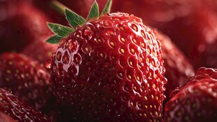 鲜红饱满的诱人草莓