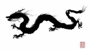 水墨中国龙图案设计