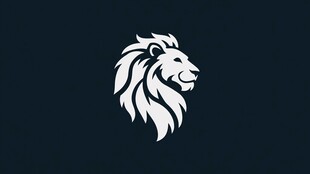 简洁狮子标志设计