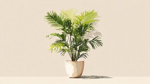 简约风盆栽绿植清新画面