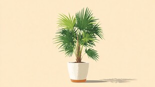 盆栽棕榈树 清新绿植画面