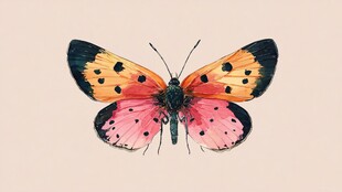 绚丽彩蝶插画 色彩明艳