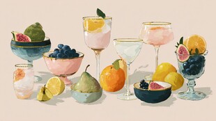 缤纷果饮与鲜果艺术组合