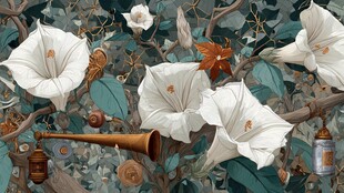 梦幻白花丛林奇幻景象