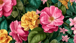 多彩花卉图案 繁花似锦