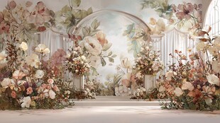 梦幻花卉婚礼场景布置