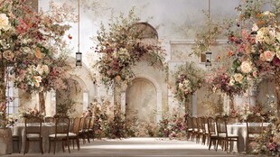 浪漫复古风婚礼场地布置