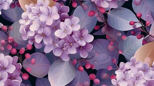 梦幻紫色花卉图案背景