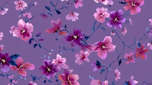紫色花卉图案背景纹理