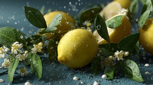 柠檬带叶绽放清新时刻