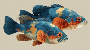 色彩斑斓的双生观赏鱼