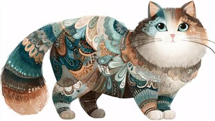 花纹斑斓的可爱猫咪