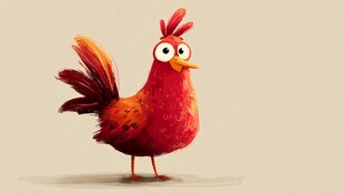 卡通红公鸡 可爱有趣形象