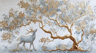 金树银鹿梦幻艺术图景