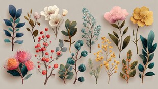 缤纷花卉植物素材集合