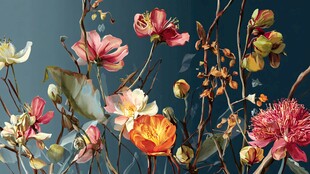 多彩花卉静物插画艺术