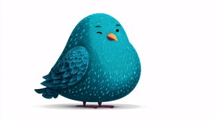 可爱蓝鸟 萌态十足