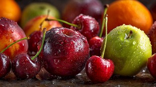 多彩鲜果 水珠点缀的美味