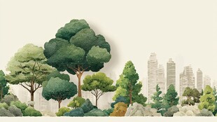 城市边缘的绿意盎然