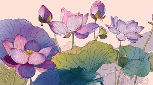 梦幻写意荷花图