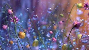 梦幻花境中的泡泡世界