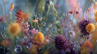 梦幻花草与晶莹泡泡世界