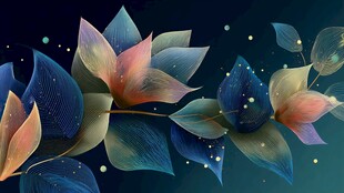 梦幻夜光花卉艺术插画