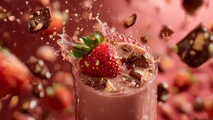 草莓巧克力奶昔动感瞬间